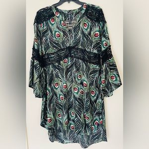 Design Lab L&T Tunic Blouse Shirt Multicolored - Size L - Excellent Condition